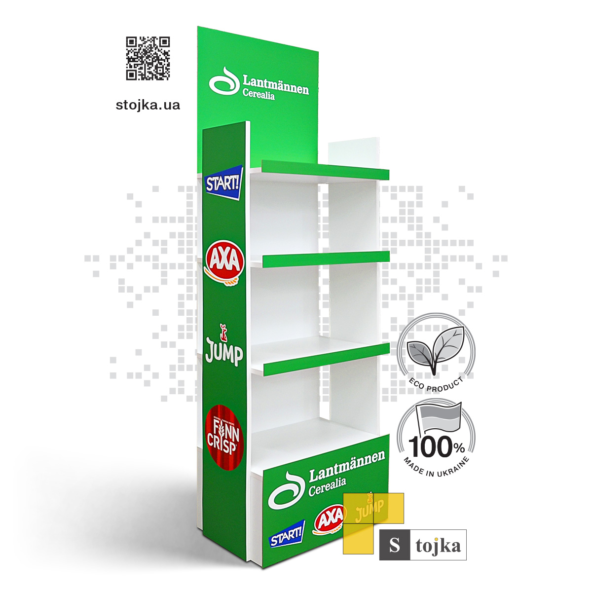 Торговая стойка для хлопьев, снеков, сухариков и хлебцев